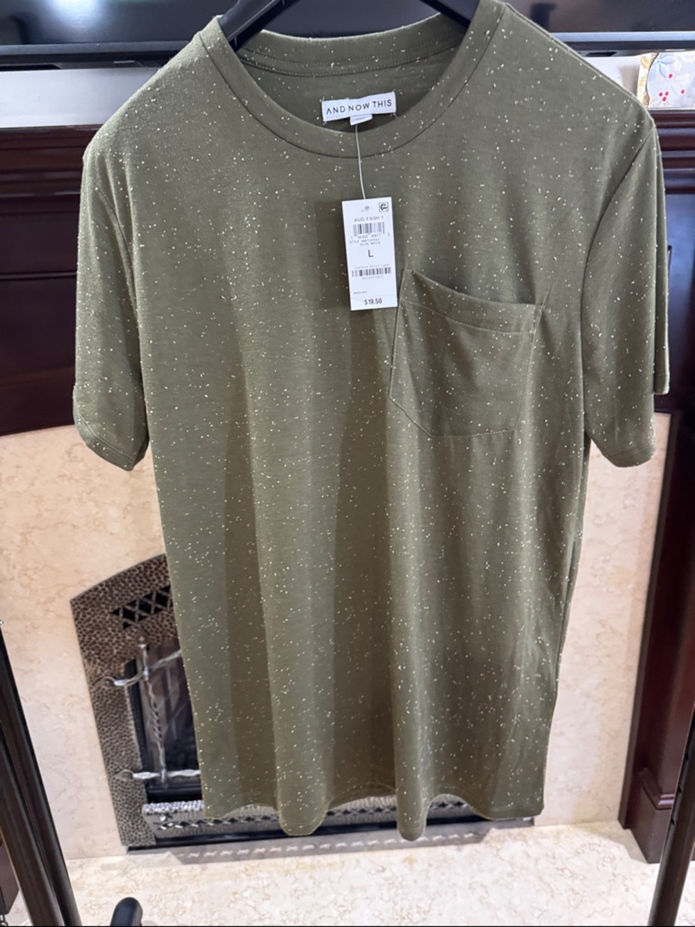 And Now This Men's Short Sleeve Pocket Tee — Olive Speckle